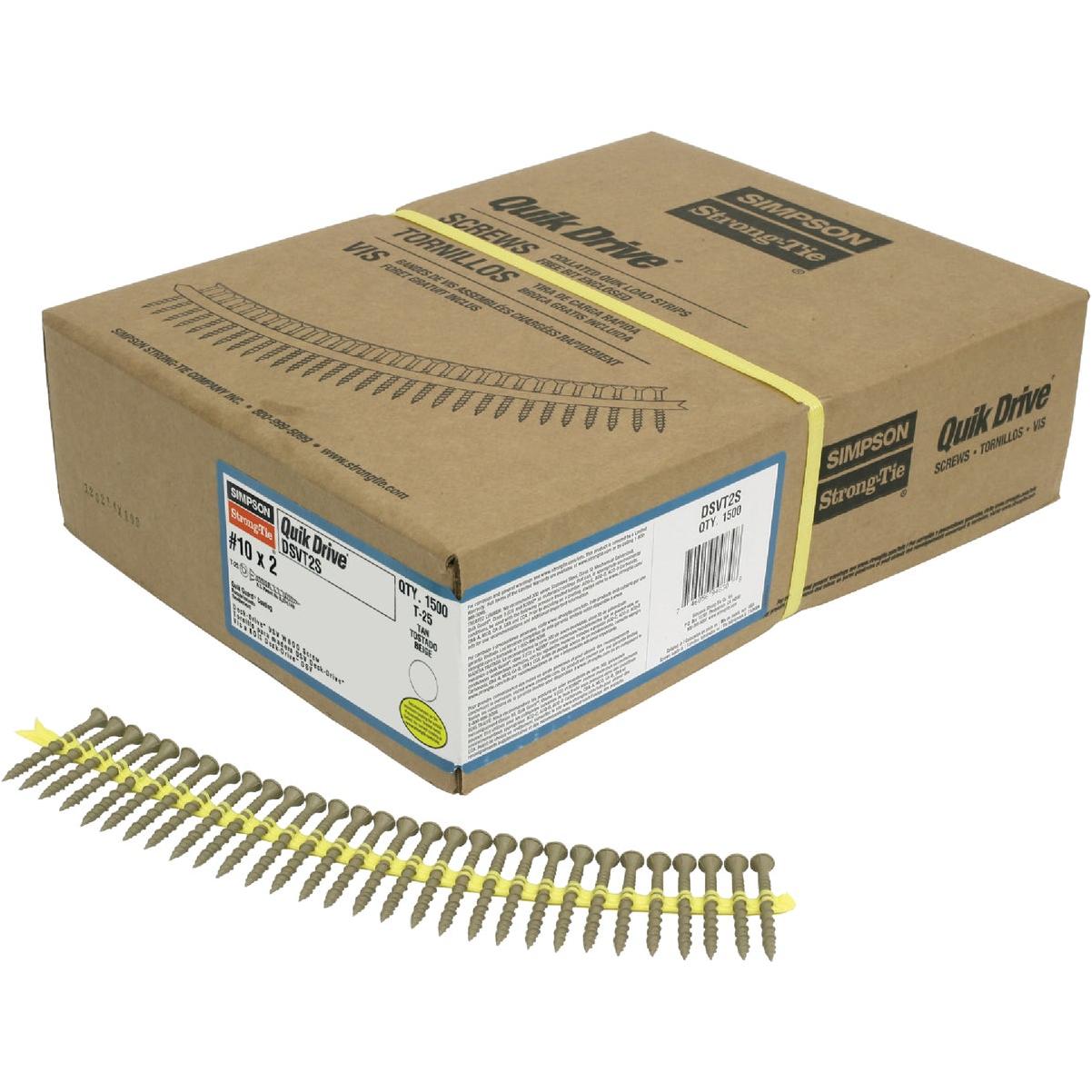 Quik Drive Deck-Drive #10 x 2 In. T-25 6-Lobe DSV Collated Deck Screw, Quik Guard Finish (1500 Ct.)