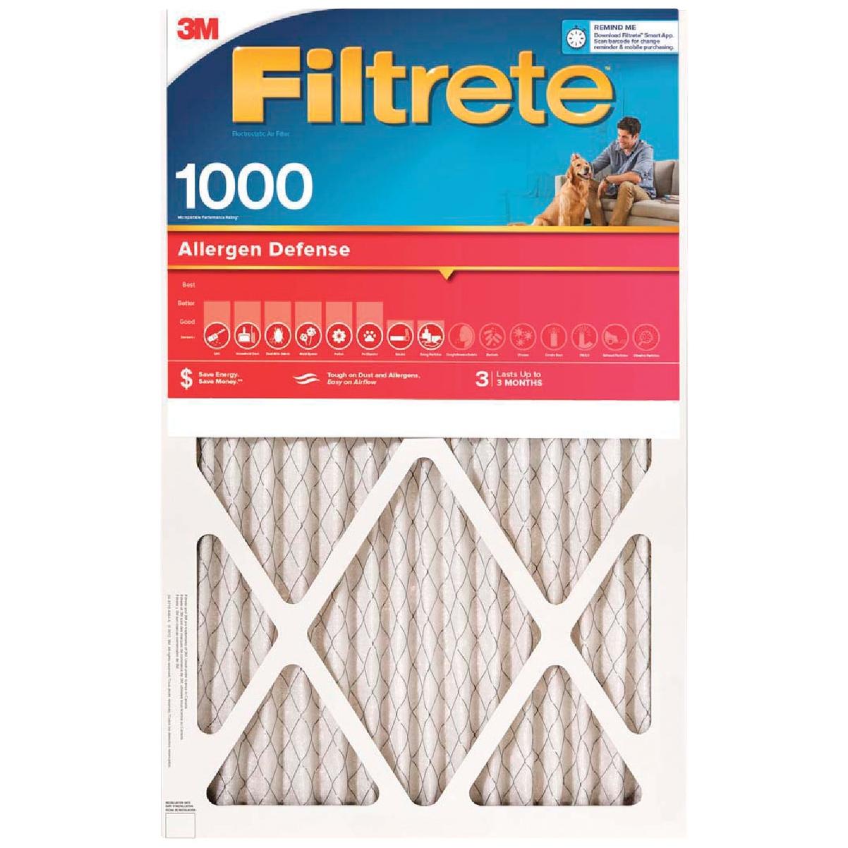 Filtrete 14 In. x 24 In. x 1 In. 1000/1085 MPR Allergen Defense Furnace Filter, MERV 11