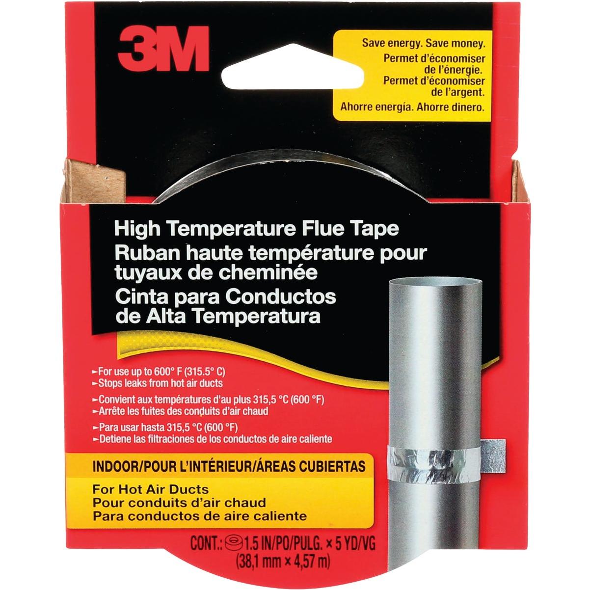 3M 1-1/2 In. x 15 Ft. High-Temperature Flue Tape, Silver