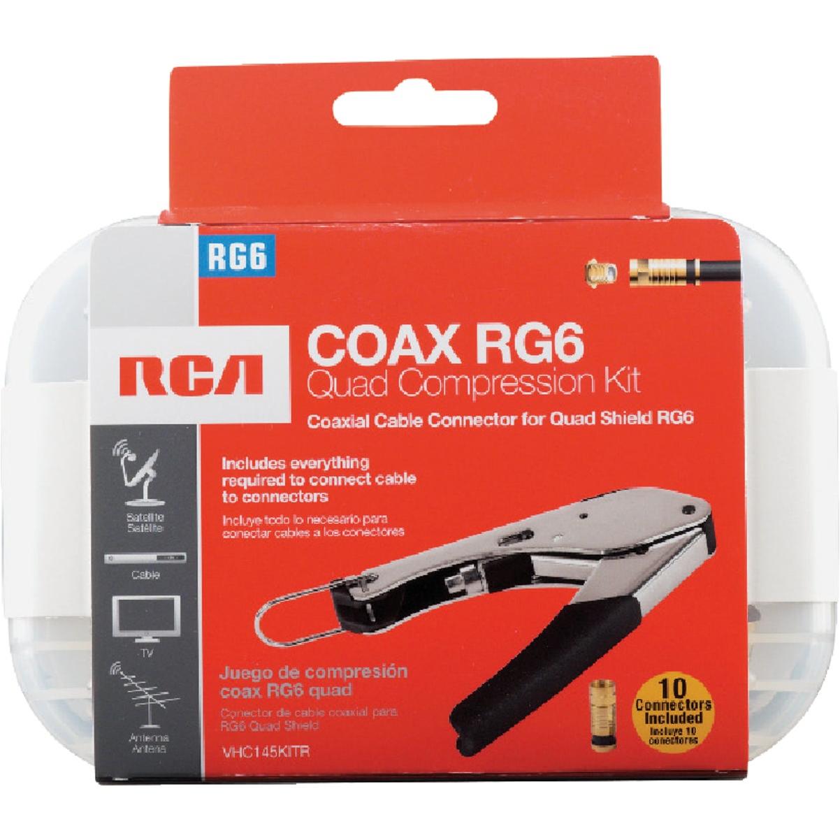 RCA RG6 Quad Compression Coax Connector Kit (11-Piece)