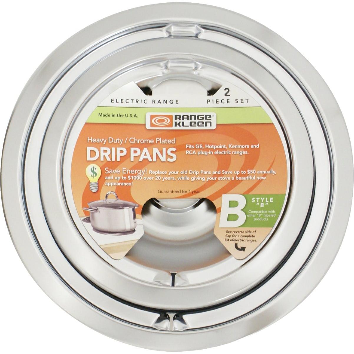 Range Kleen Electric (1) 6 In. & (1) 8 In. Style B Round Chrome Drip Pan