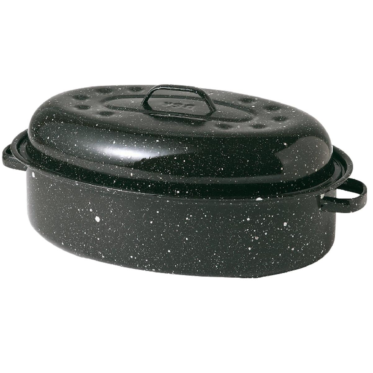 GraniteWare 15 In. Black Covered Oval Roaster