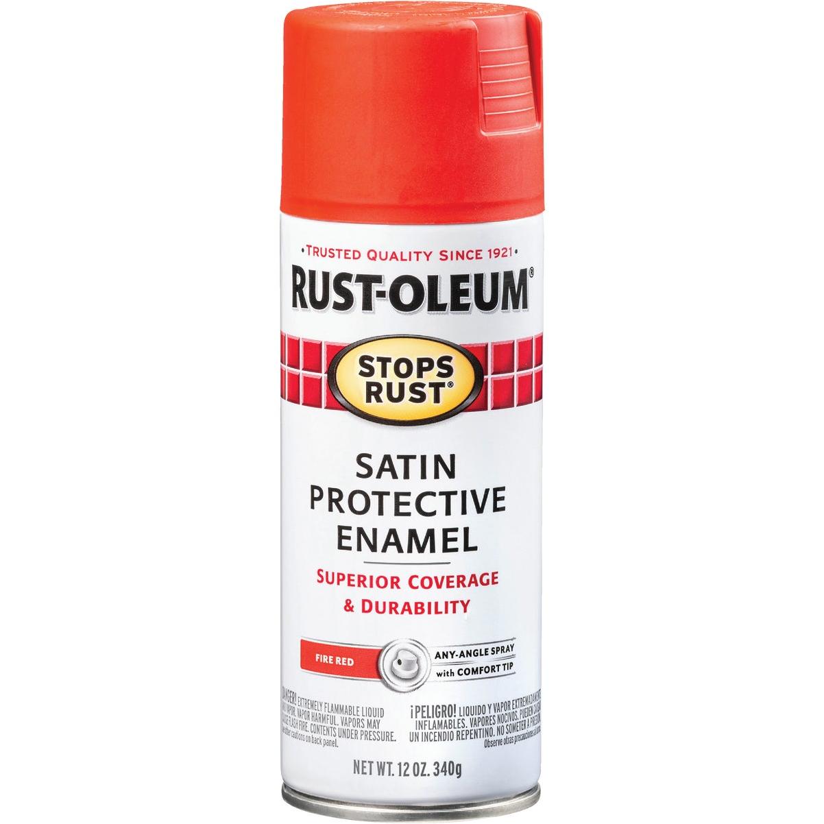 RustOleum Stops Rust 12 Oz. Satin Fire Red Spray Paint Protective