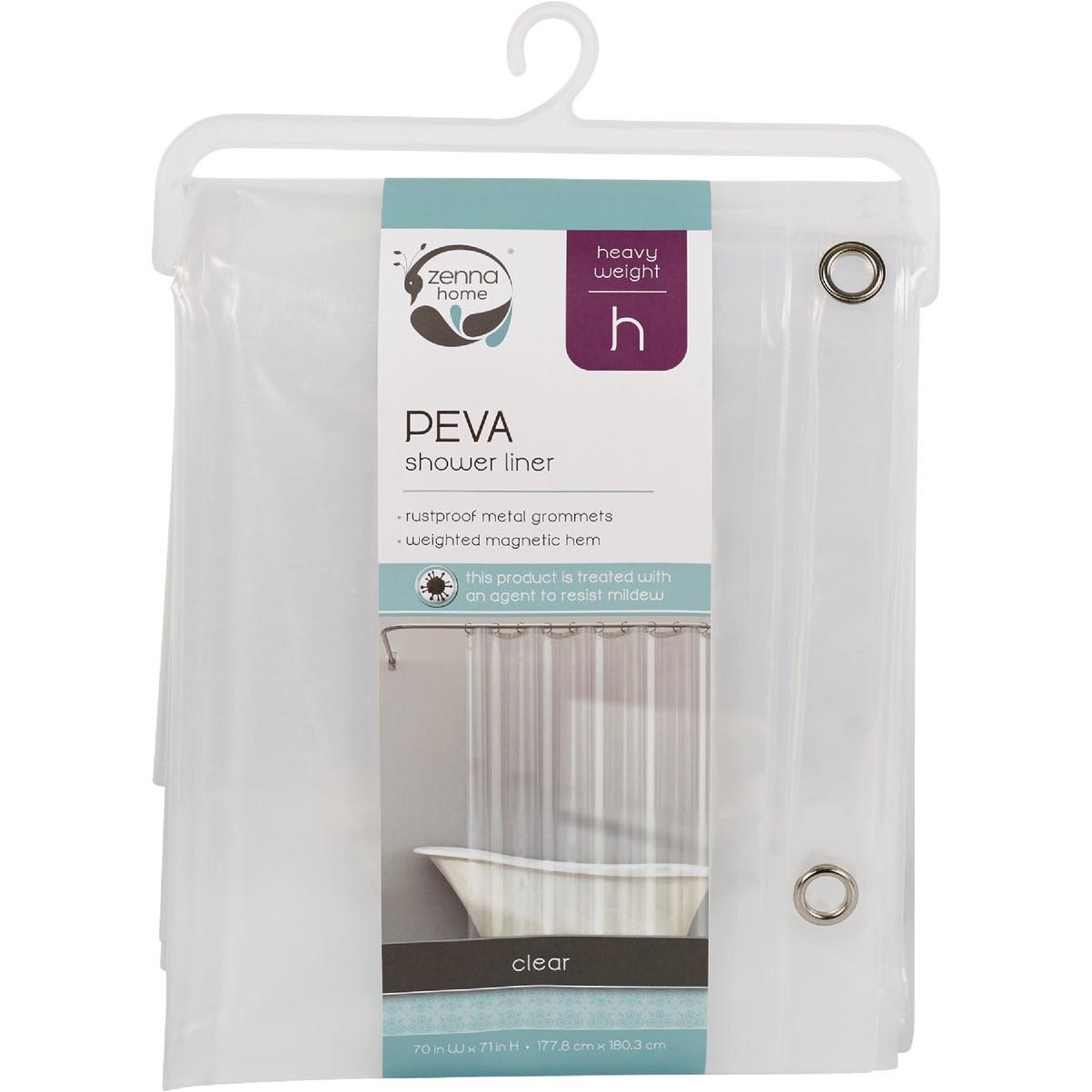 Zenith Zenna Home 70 In. x 71 In. Clear PEVA Heavyweight Shower Curtain Liner