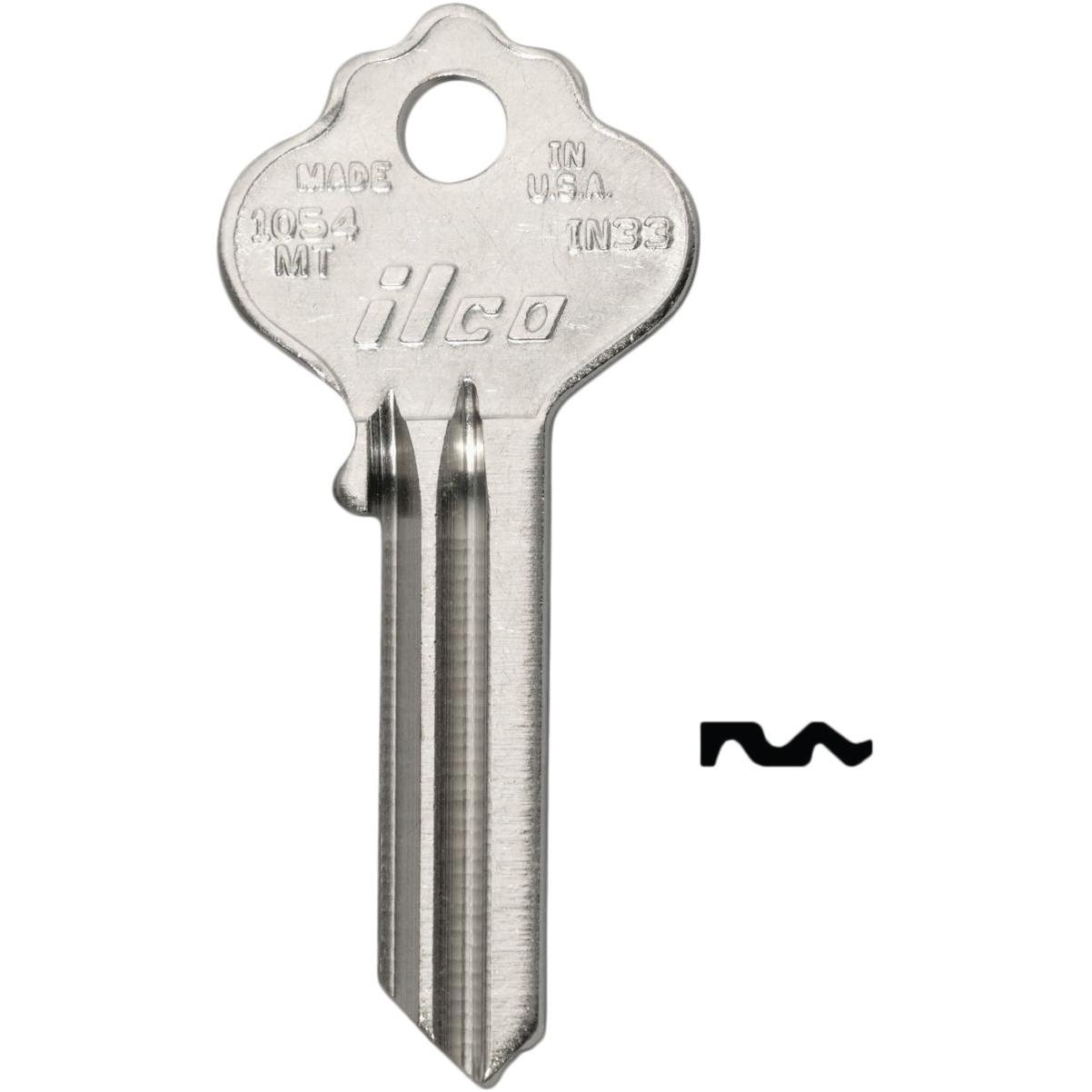 ILCO Nickel Plated File Cabinet Key IN33 / 1054MT (10-Pack)