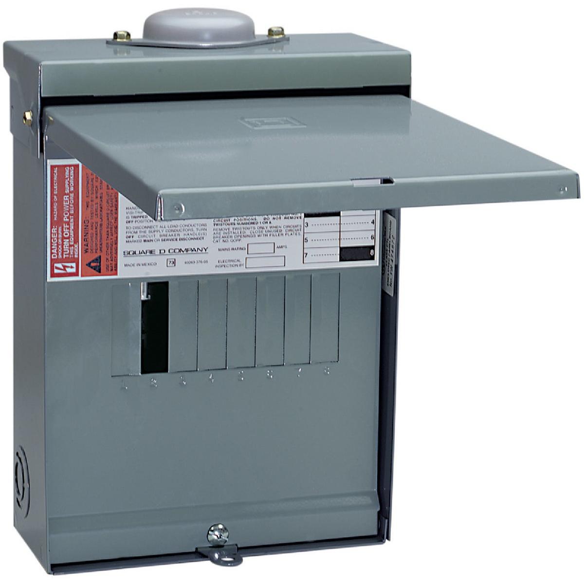 Square D QO 100A 6-Space 12-Circuit Raintight Main Lug Load Center