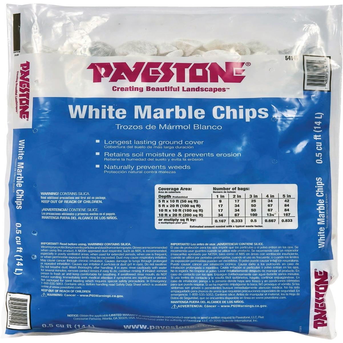 Pavestone 0.5 Cu. Ft. Medium White Marble Chips