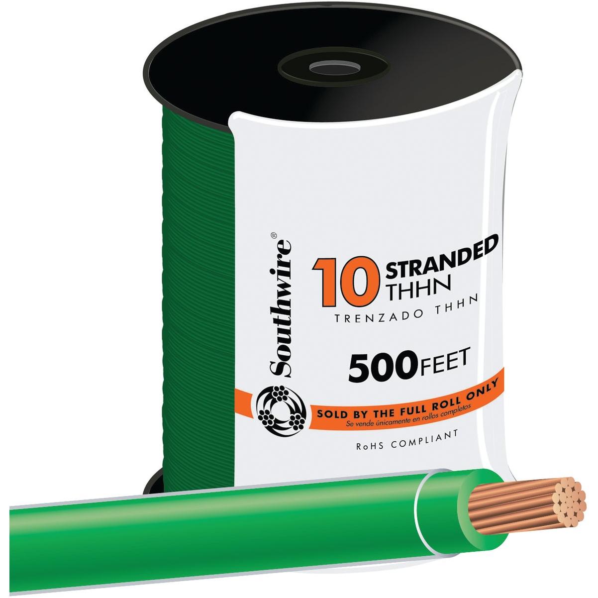 Southwire 500 Ft. 10 AWG Stranded Green THHN Electrical Wire