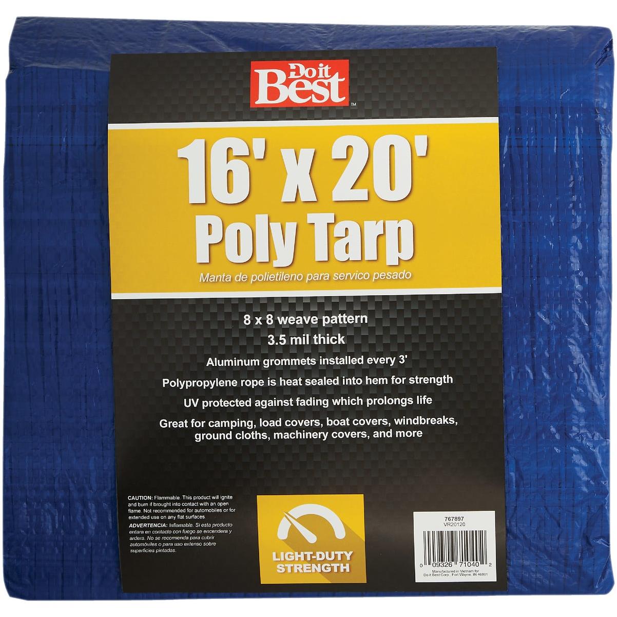 Do it Best Blue Woven 16 Ft. x 20 Ft. General Purpose Tarp