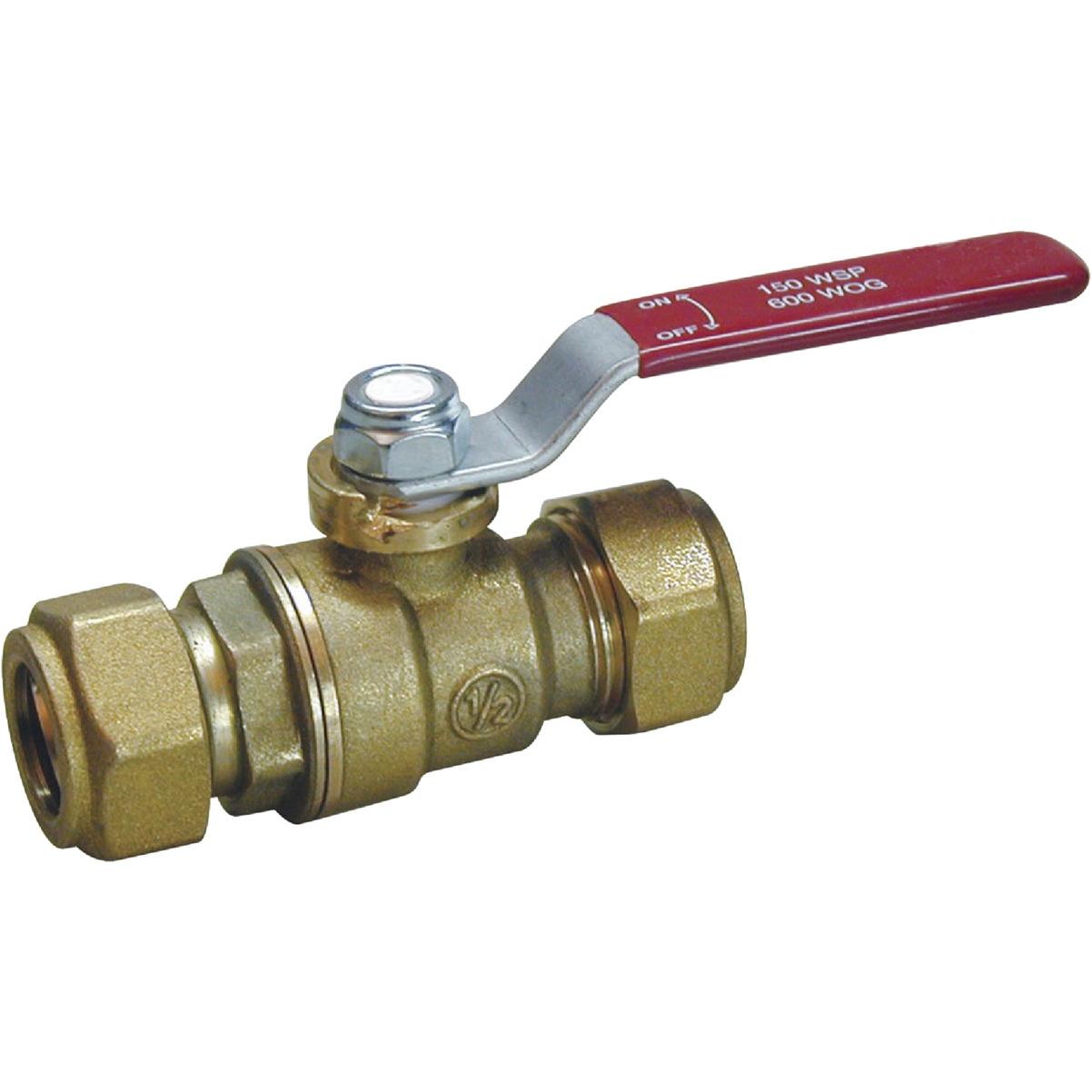 ProLine 1/2 In. Compression x 1/2 In. Compression Brass Ball Valve