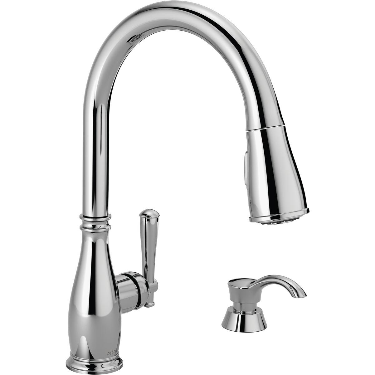 Delta Charmaine Chrome 1-Handle Pull-Down Kitchen Faucet with Soap Dispenser
