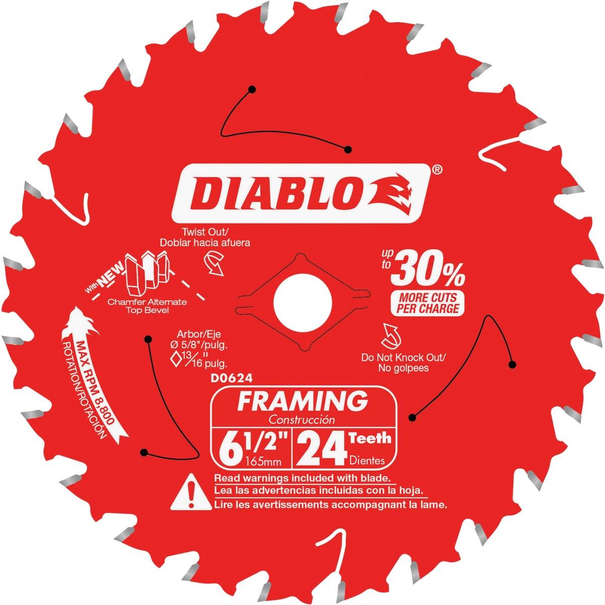 Diablo 6-1/2 In. 24-Tooth Framing Circular Saw Blade (3-Pack)
