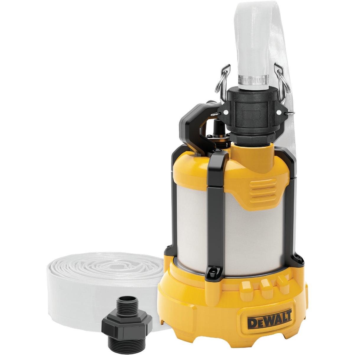 DEWALT 1/3 HP Cast Aluminum Submersible Utility Pump with Industrial Hose Kit