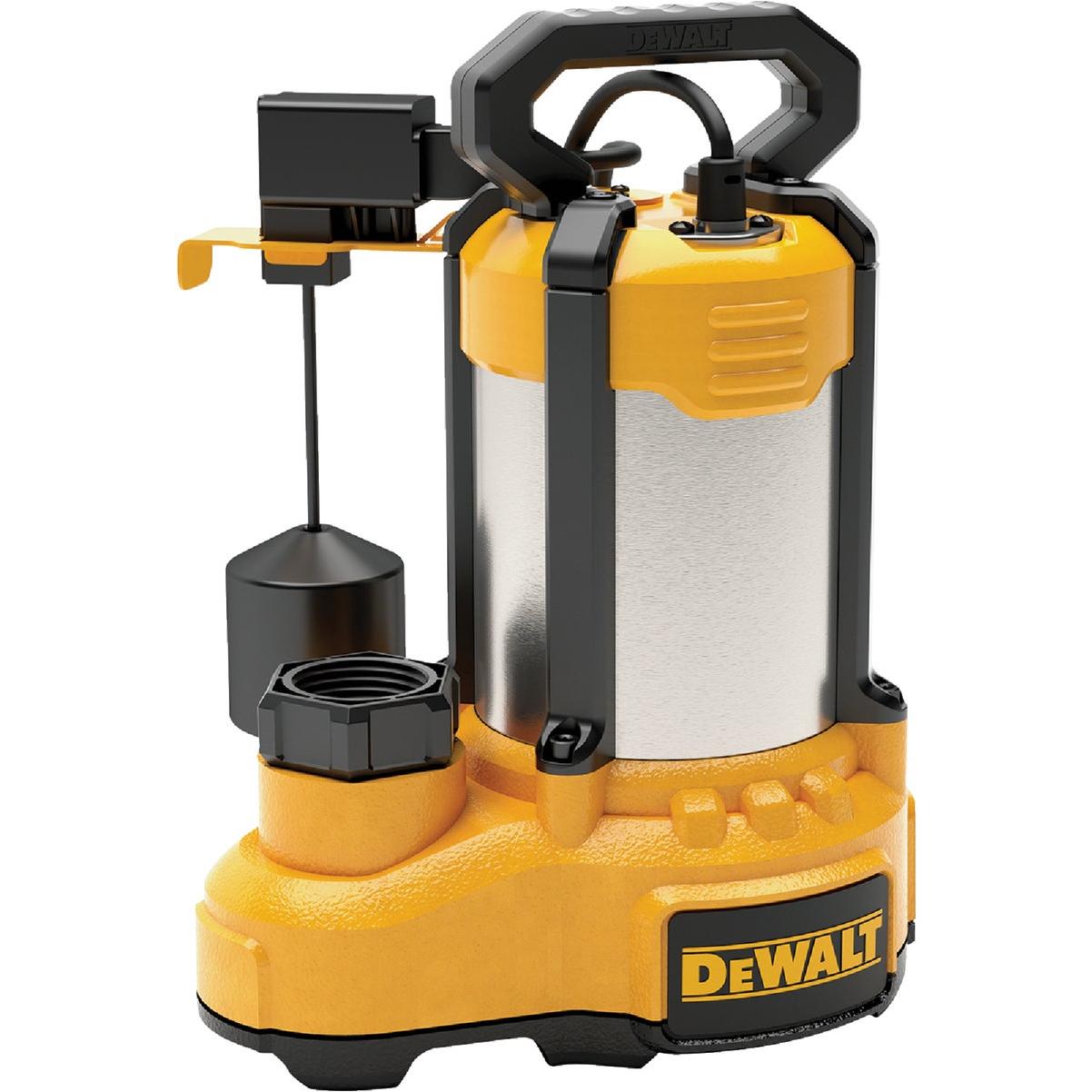 DEWALT 1 HP Stainless Steel/Cast Iron Submersible Sump Pump with Piggy-Back Vertical Float Switch