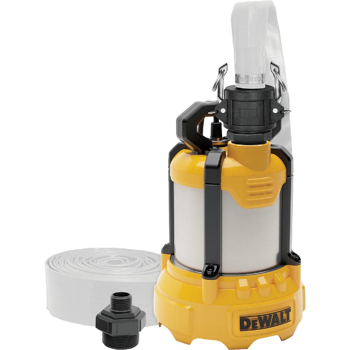 DEWALT 3/4 HP Cast Aluminum Submersible Utility Pump with Industrial Hose Kit
