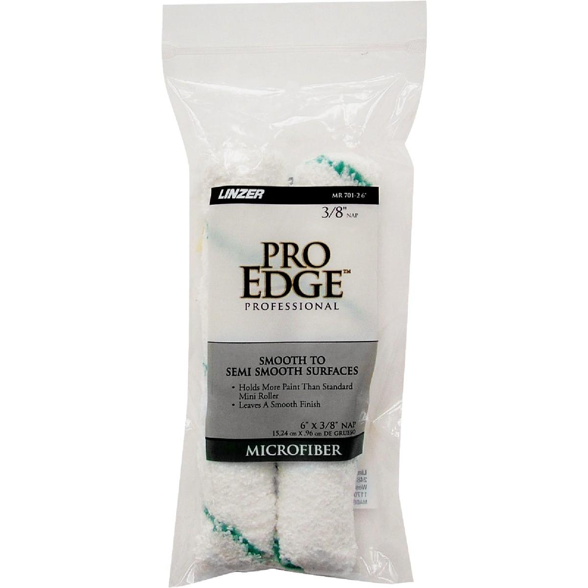 Linzer Pro Edge 6 In. x 3/8 In. Mini Microfiber Roller Cover (2-Pack)