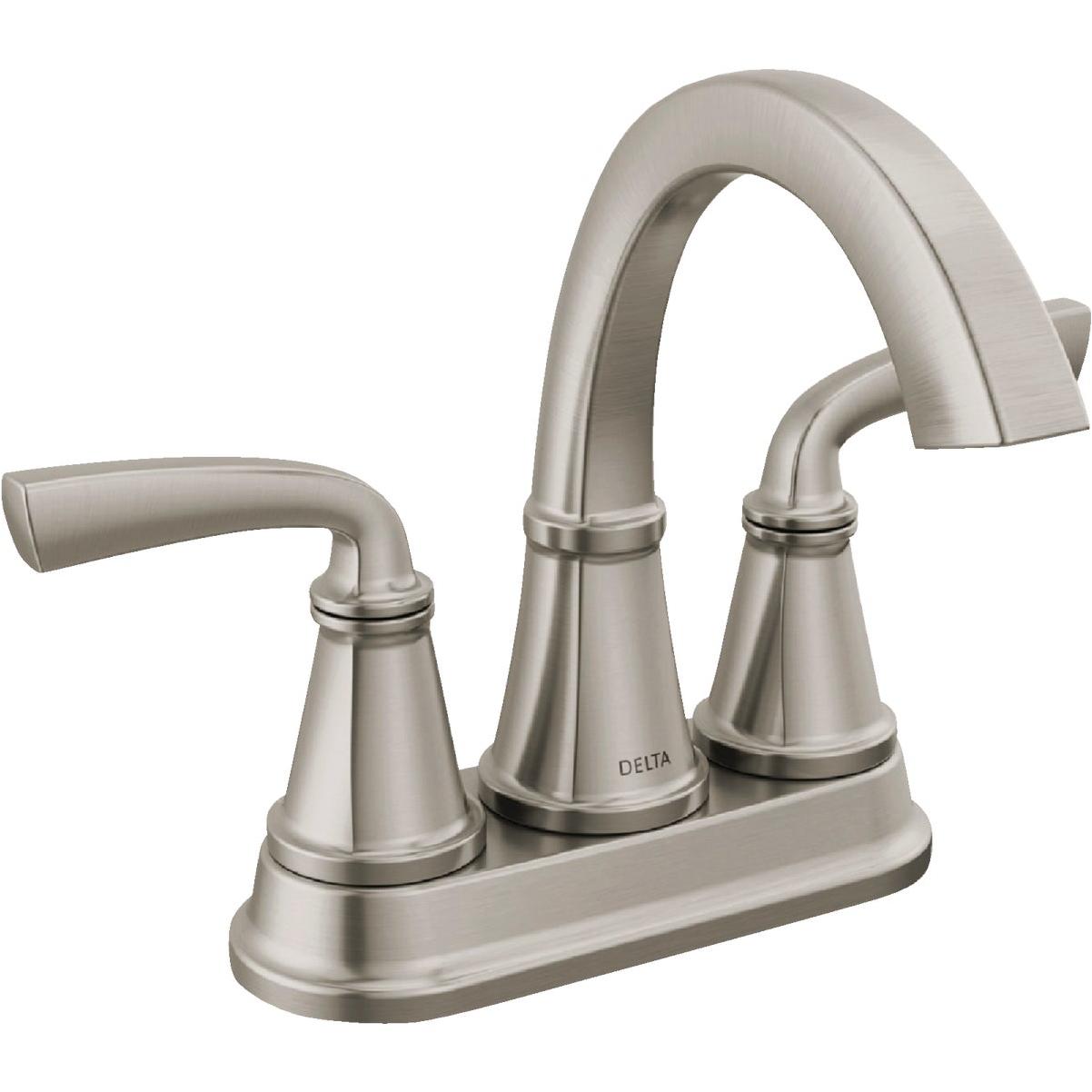 Delta Geist Brushed Nickel 2-Handle Lever Centerset Bathroom Faucet