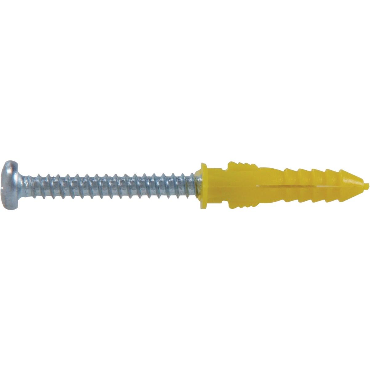 Hillman #4 - #6 - #8 Thread x 7/8 In. Yellow Ribbed Plastic Anchor (6-Count)