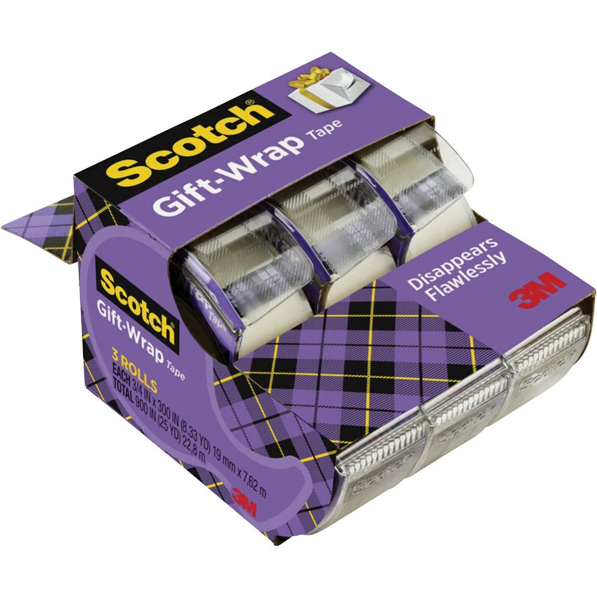 Scotch GiftWrap Tape, 3/4 In. x 300 In. (3-Pack)