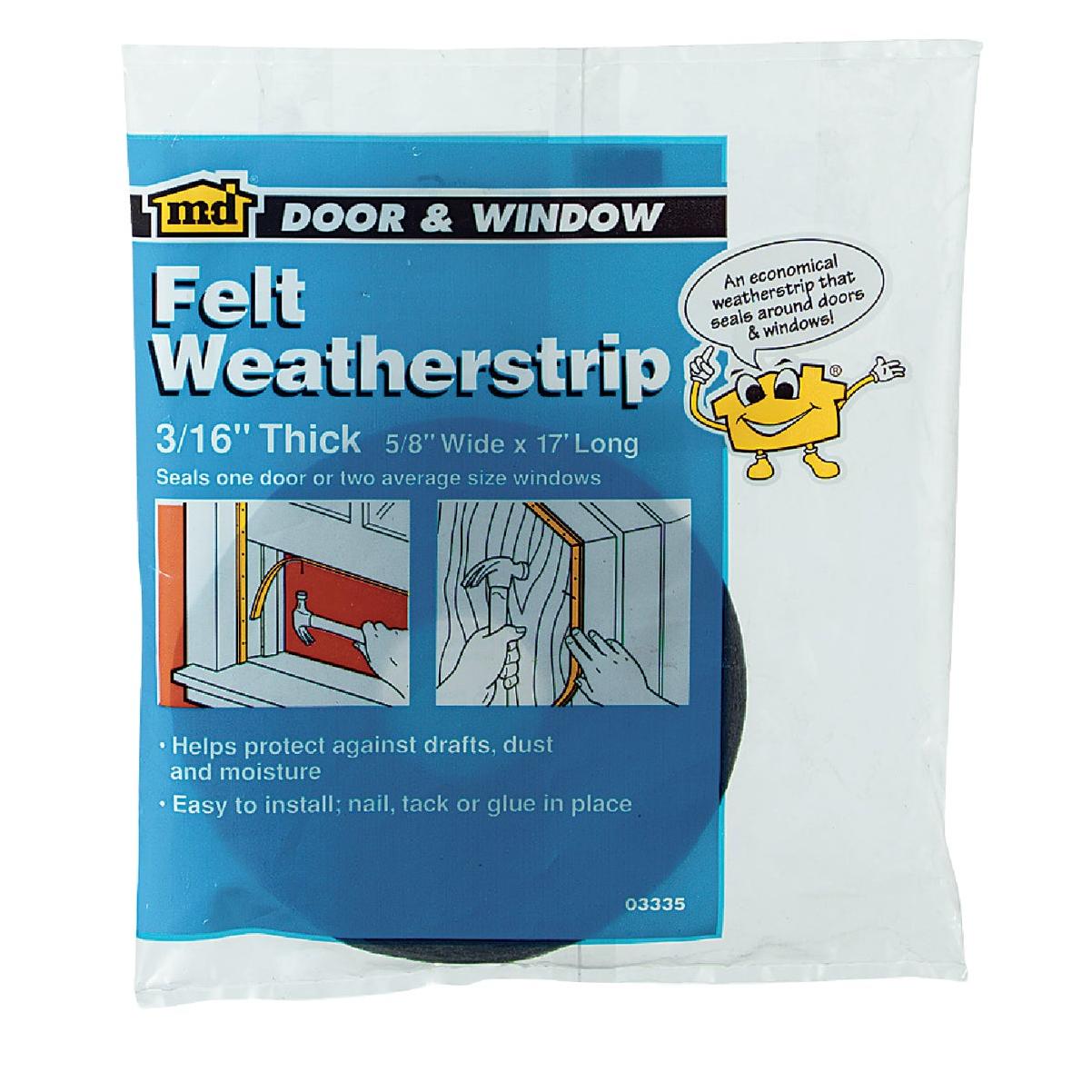 M-D Building Products 5/8 In. X 17 Ft. Gray Felt Weatherseal for Doors & Windows