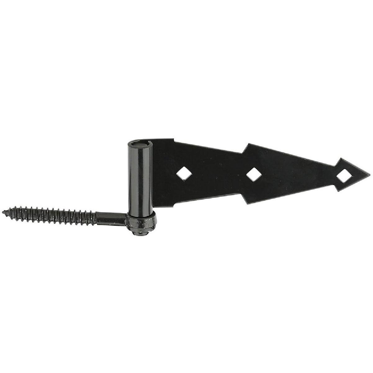 National Hardware 7 In. Black Ornamental Screw Hook And Strap Hinge (2-Pack)