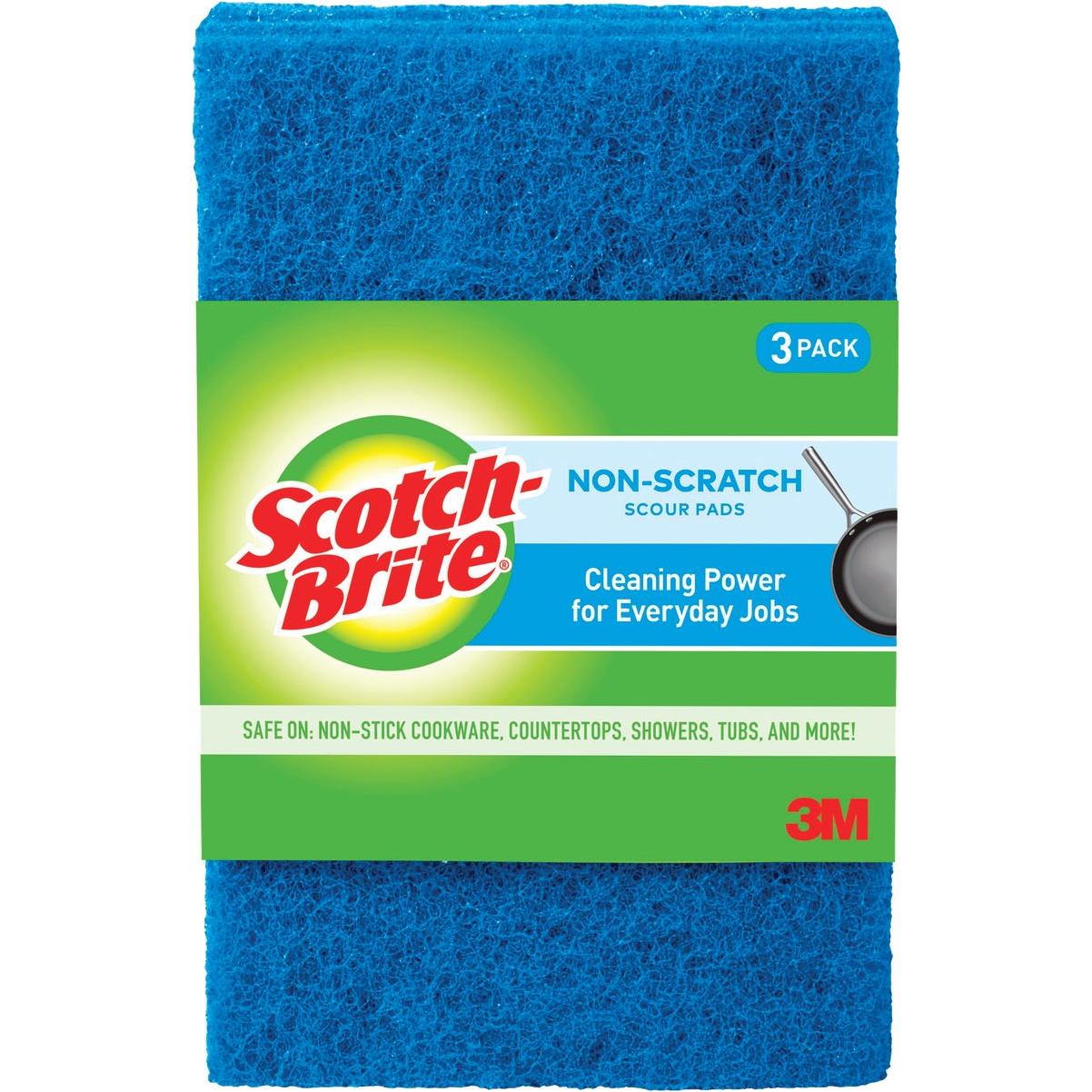 Scotch-Brite Non-Scratch Scour Pads, 6 In. x 3 In. (3-Pack)