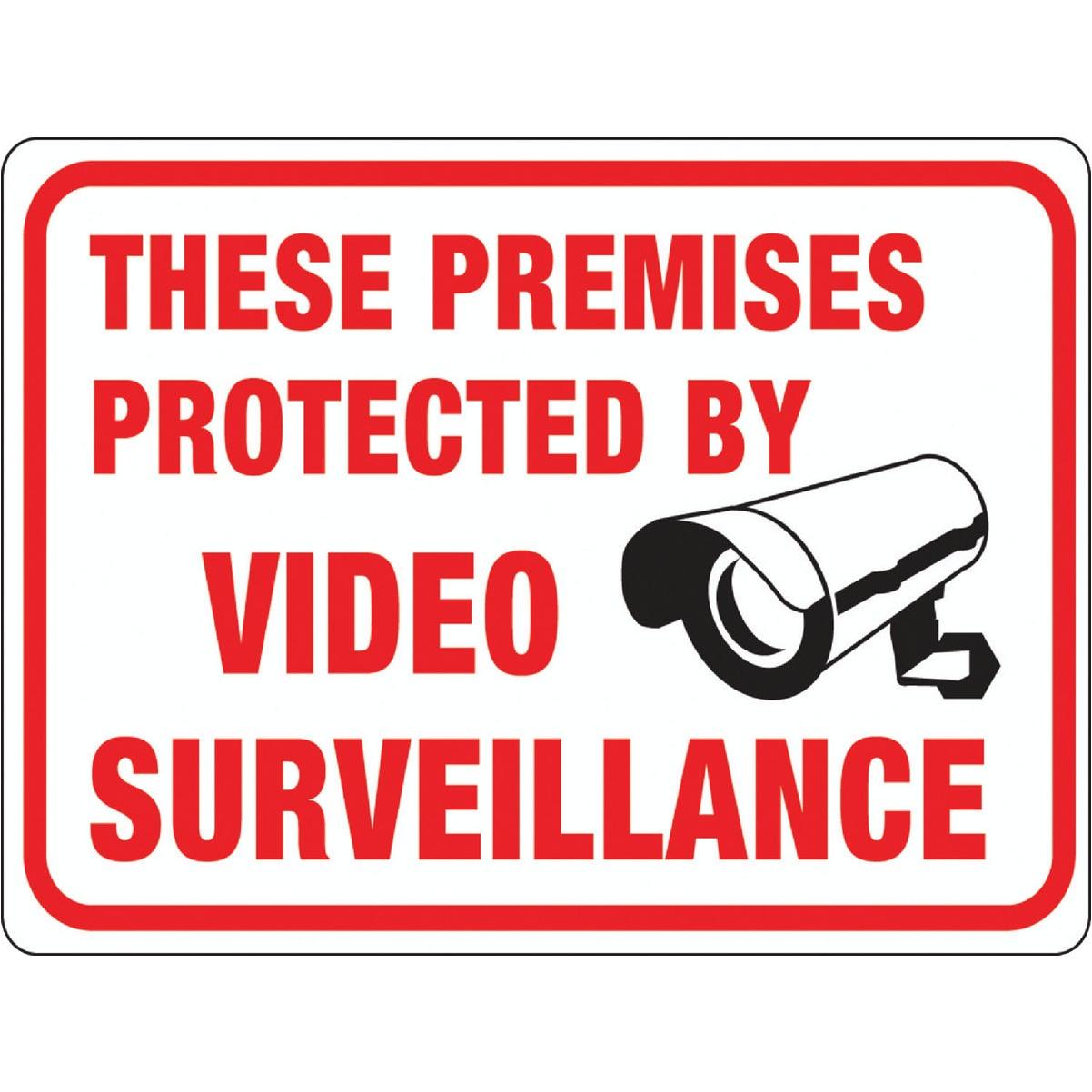 Hy-Ko 9 x 12 Plastic Sign, These Premises Protected By Video Surveillance