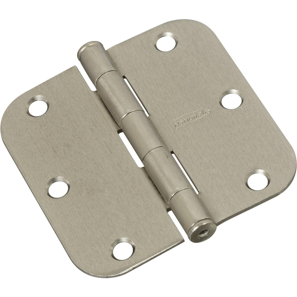 National Hardware 3-1/2 In. x 5/8 In. Radius Satin Nickel Door Hinge