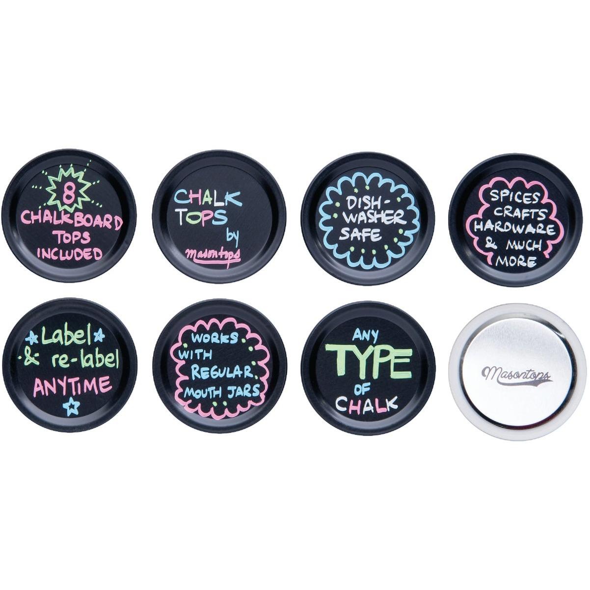 Masontops Regular-Mouth Chalk Top Canning Jar Lids (8-Count)