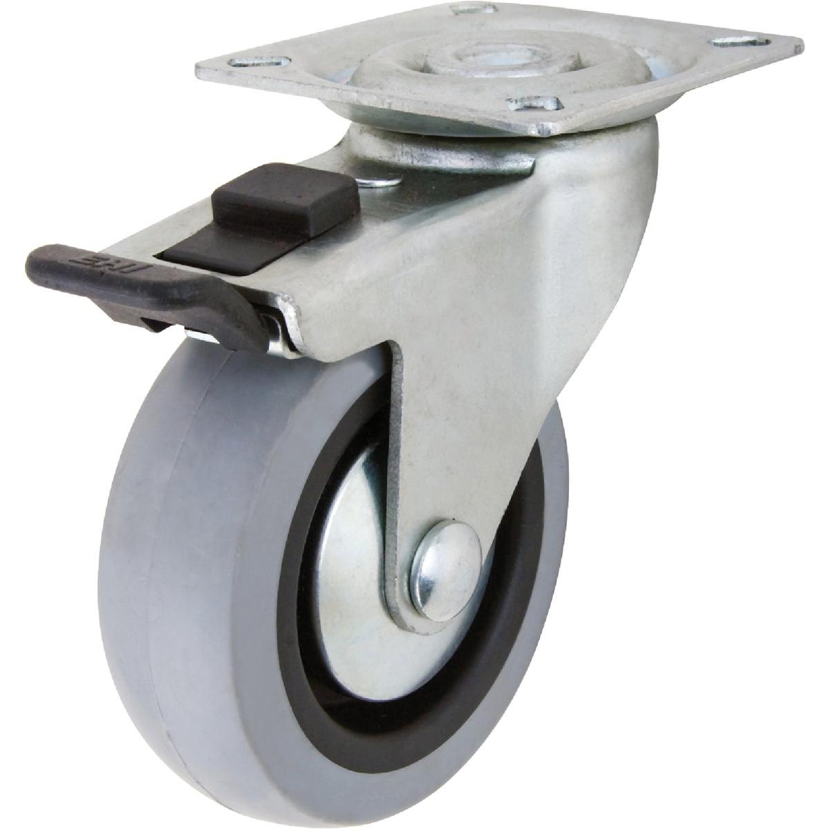 Shepherd Hardware 3 In. Thermoplastic Swivel Plate Caster with Brake
