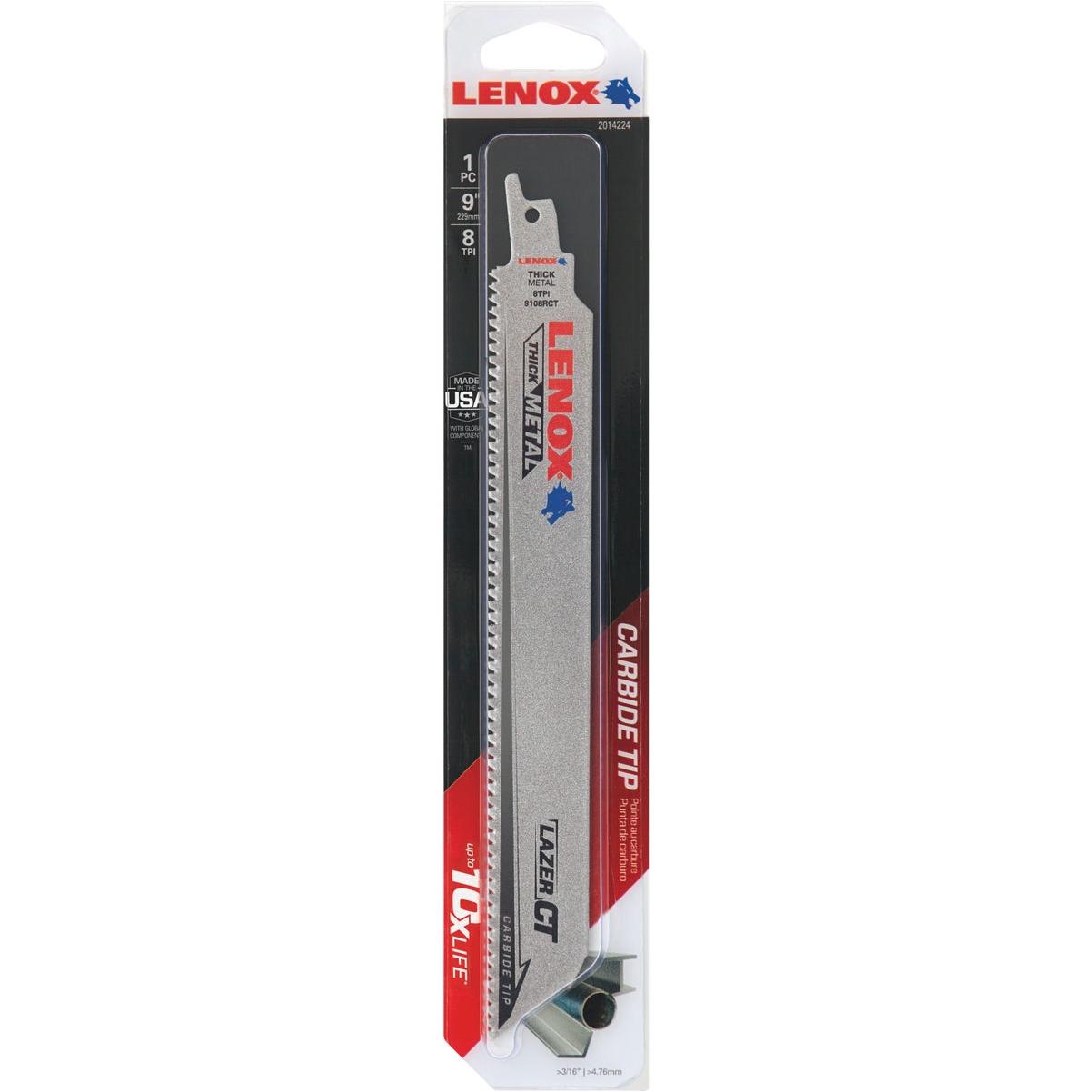 Lenox Lazer CT 9 In. 8 TPI Carbide Reciprocating Saw Blade