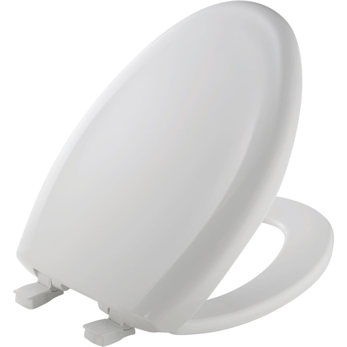 Bemis Mayfair Elongated Closed Front Premium Sweptback Slow-Close White Plastic Toilet Seat