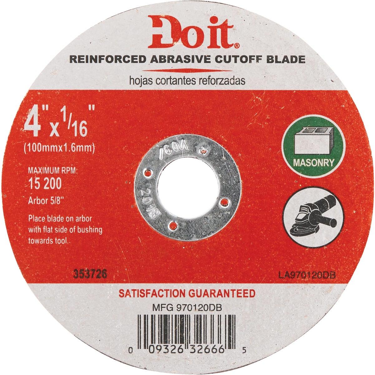 Do it Best Type 1 4 In. x 1/16 In. x 5/8 In. Masonry Cut-Off Wheel