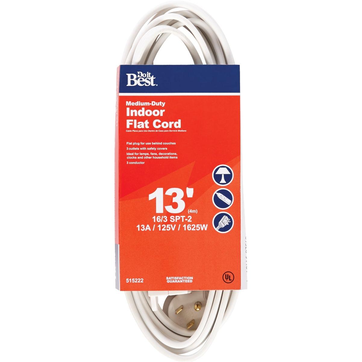 Master Electrician 13 Ft. 16/3 Flat Plug White Extension Cord