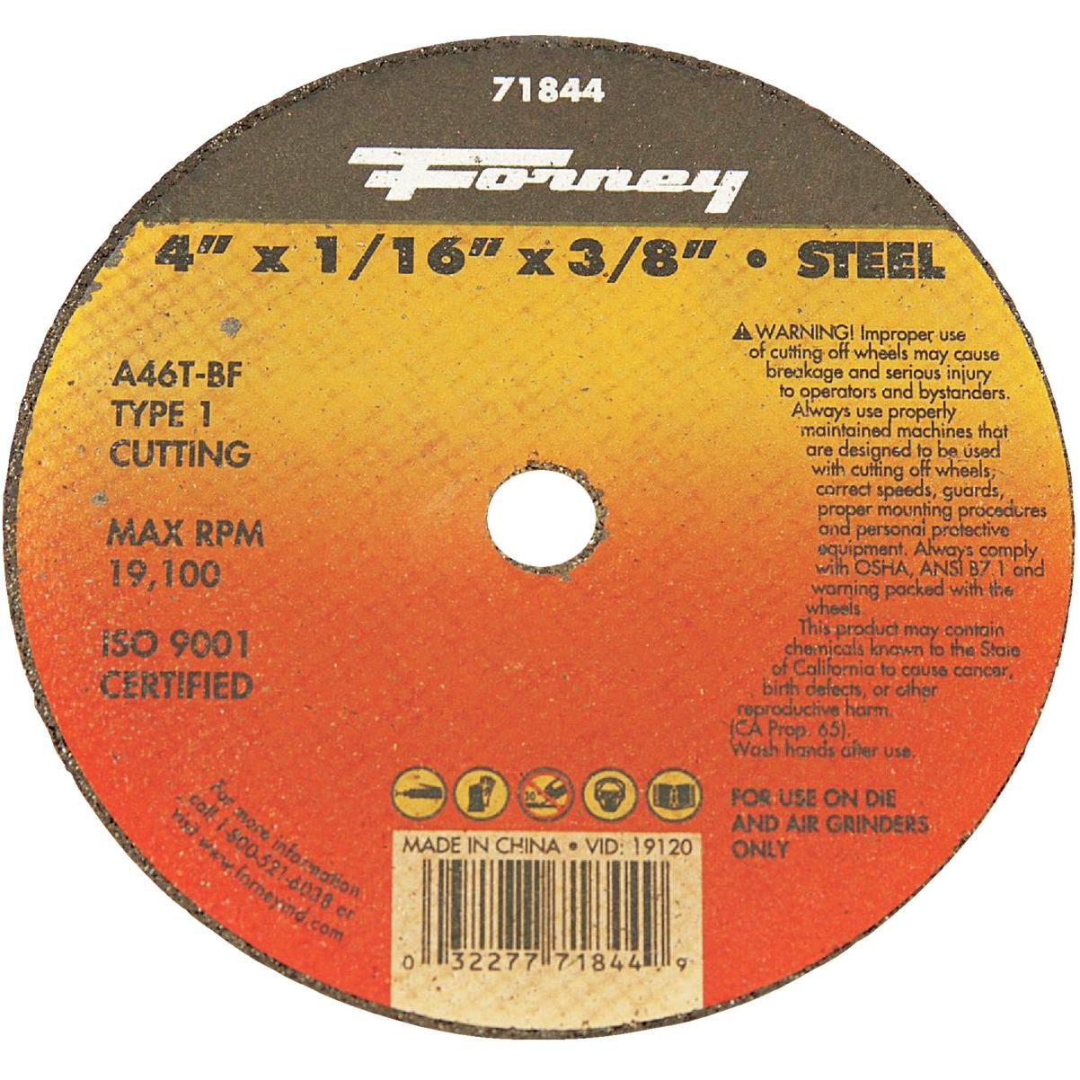Forney Type 1 4 In. x 1/16 In. x 3/8 In. Steel Cut-Off Wheel