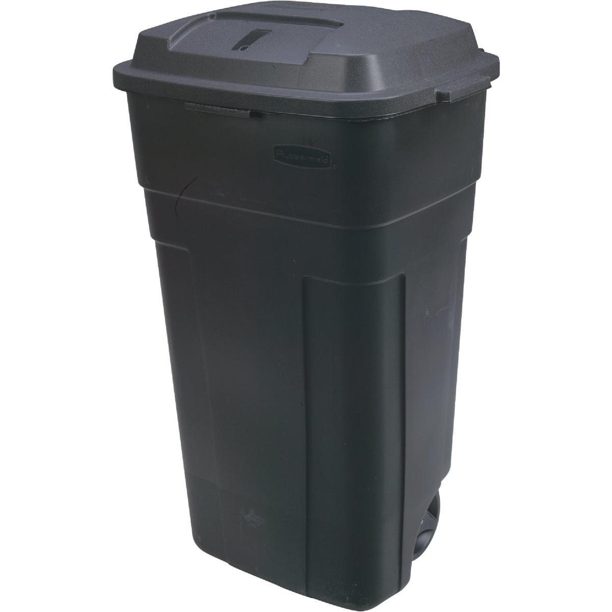 Rubbermaid Roughneck 34 Gal. Black Wheeled Trash Can with Lid