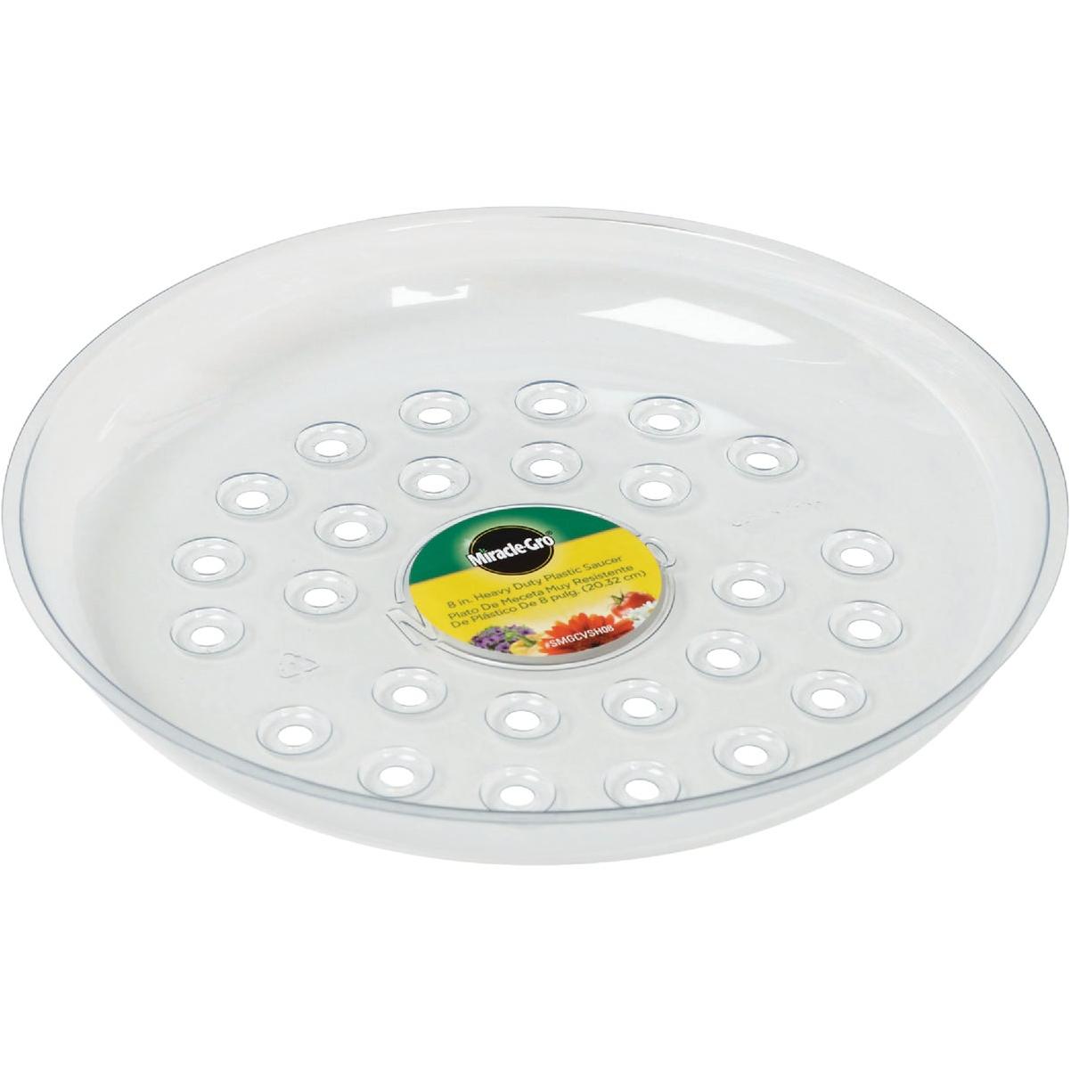 Gardener's Blue Ribbon Saucer Plus 8 In. Clear Plastic Flower Pot Saucer