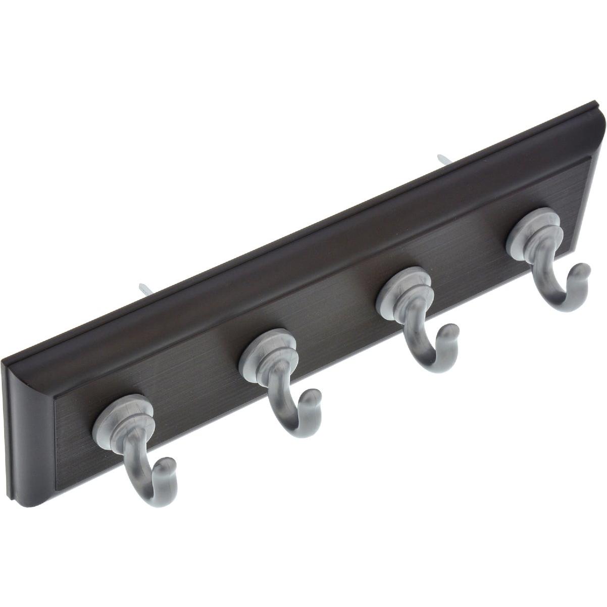 Hillman High and Mighty 10 Lb. Capacity Black Key Rail with Silver Hooks