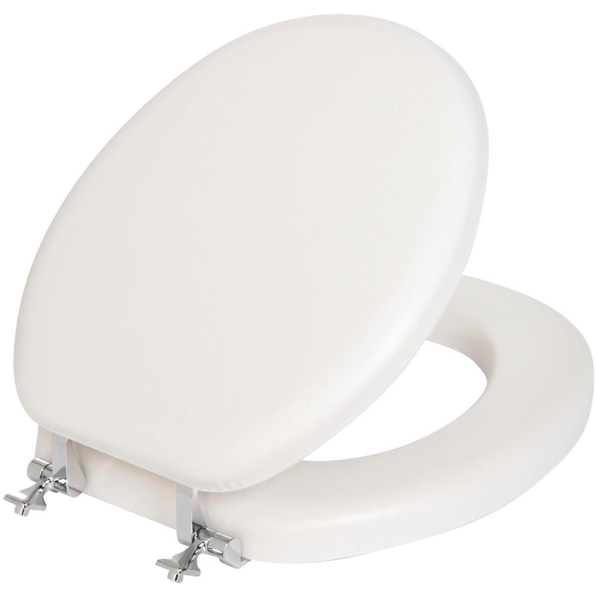 Bemis Mayfair Round Closed Front White Premium Soft Toilet Seat with Chromes Hinges