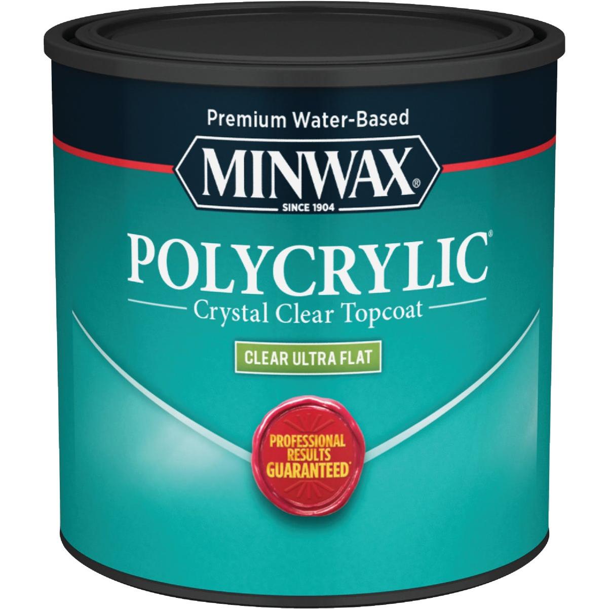 Minwax Polycrylic Clear Ultra Flat Protective Finish, 1/2 Pt.