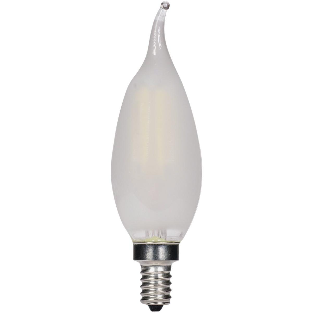 Satco Nuvo 40W Equivalent Warm White Frosted CA10 Candelabra LED Decorative Light Bulb (2-Pack)