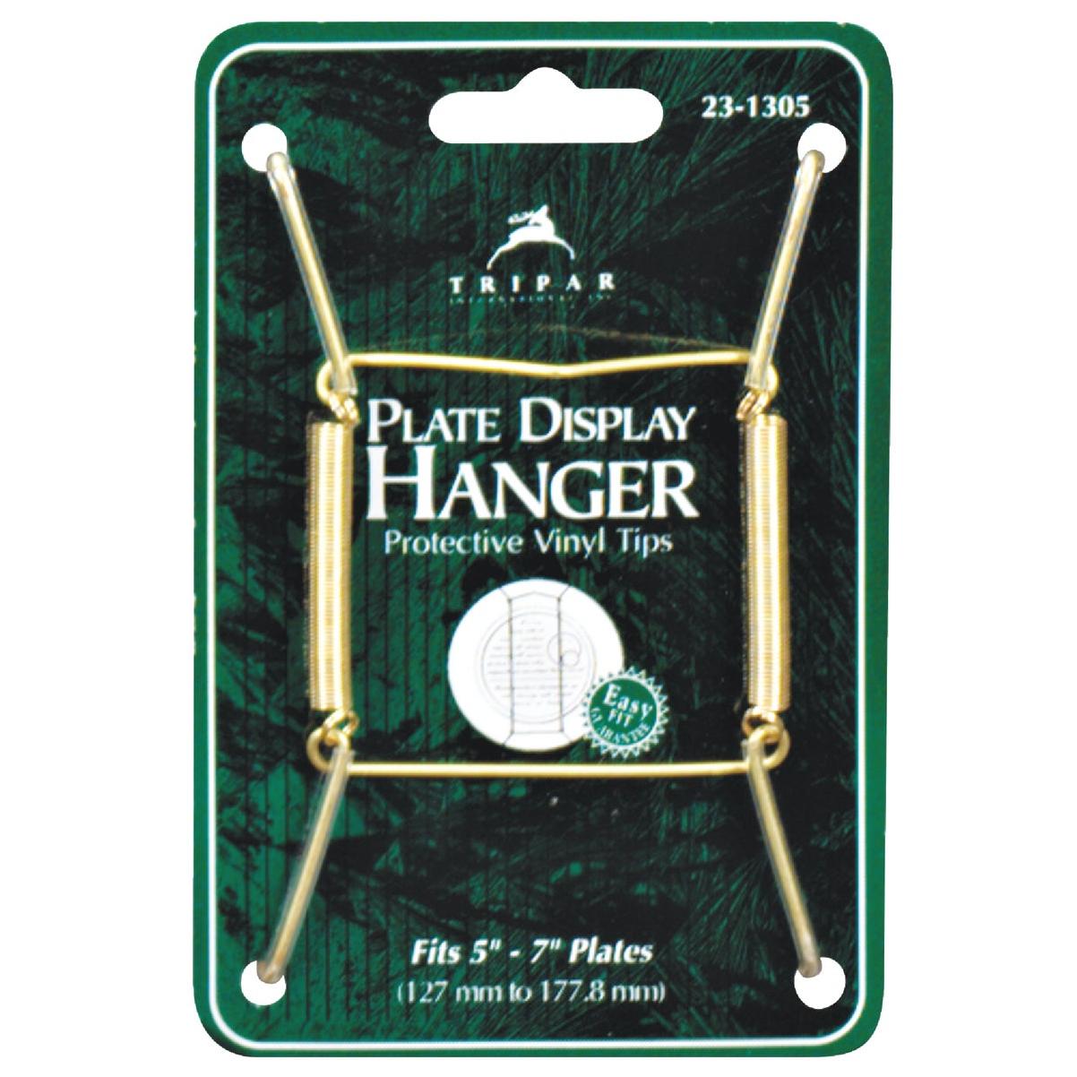 Tripar 5 In. to 7 In. Brass Wire Plate Hanger, 2 Lb. Weight Capacity