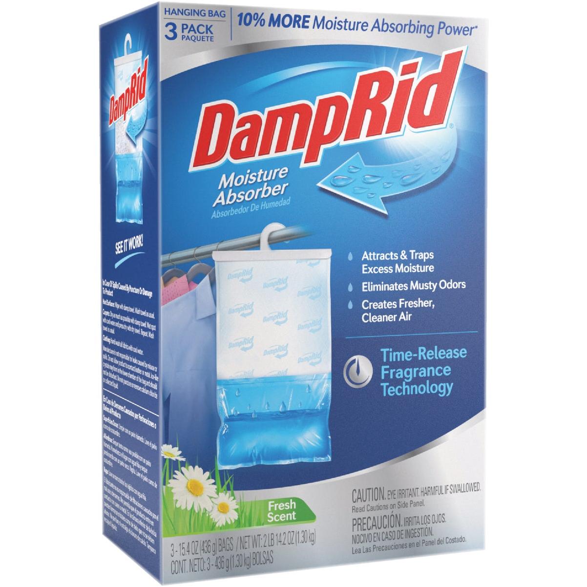 DampRid 15.4 Oz. Fresh Scent Moisture Absorber Hanging Bag (3-Ct.)