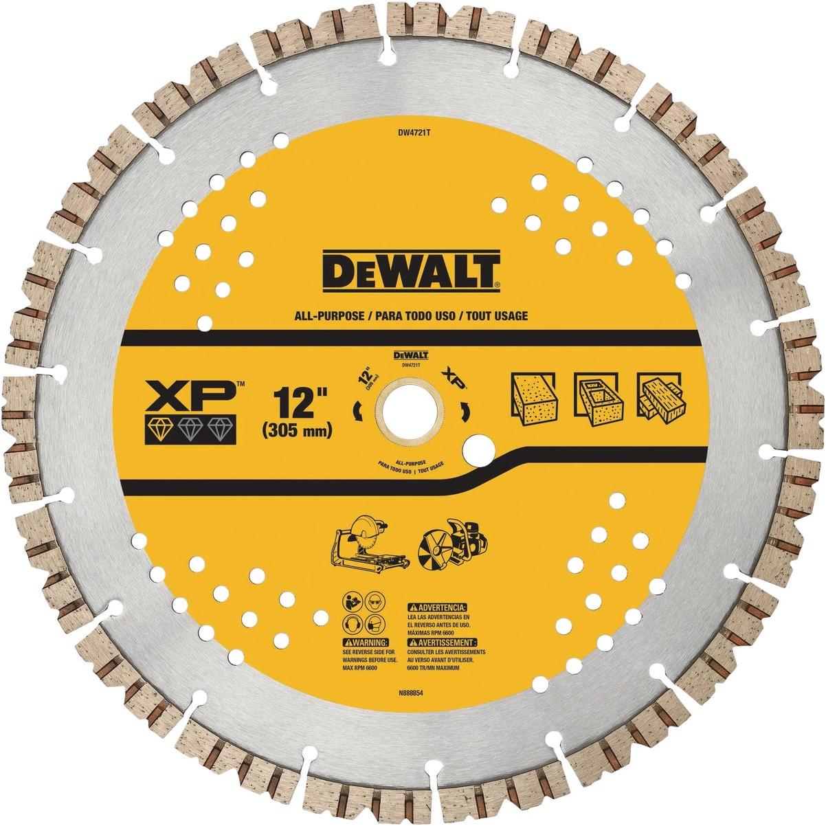 DEWALT Extended Performance 12 In. Segmented Rim Dry/Wet Cut Diamond Blade