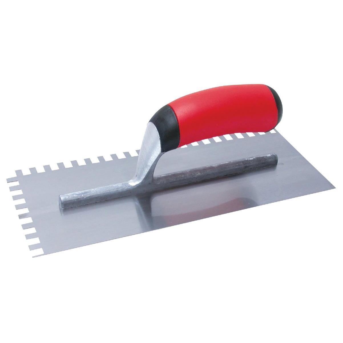 Marshalltown QLT 1/4 x 1/4 x 1/4 In. Square Notched Trowel with Soft Grip