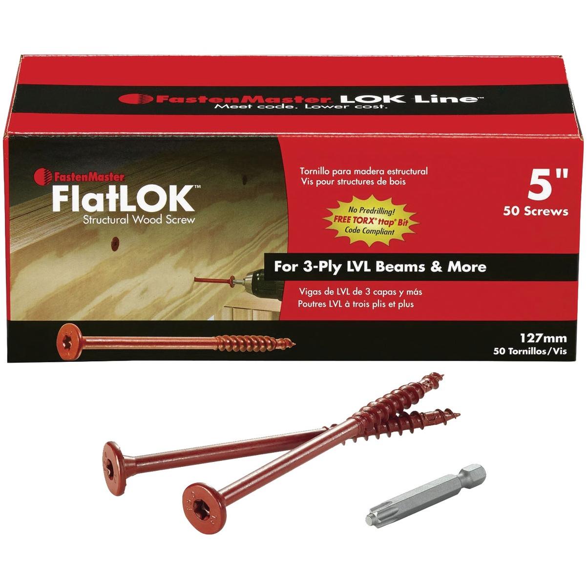 FastenMaster FlatLok 5 In. Engineered Structural Wood Screw (50-Count)