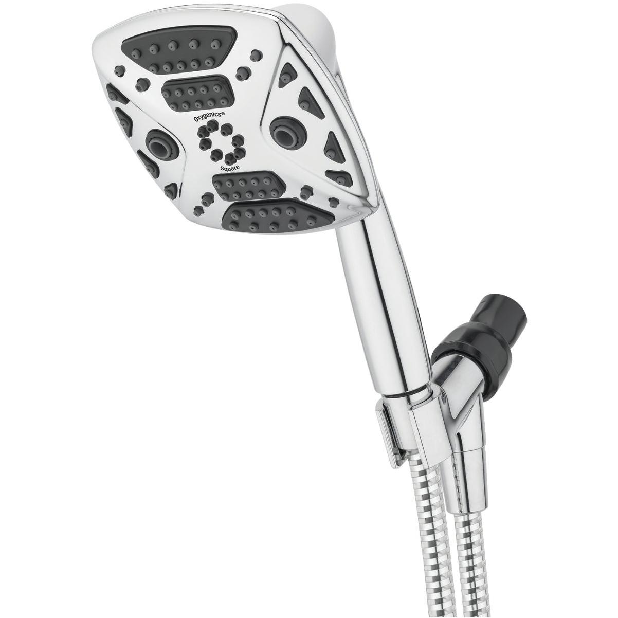 Oxygenics 7-Spray 1.8 GPM Square Handheld Shower Head, Chrome