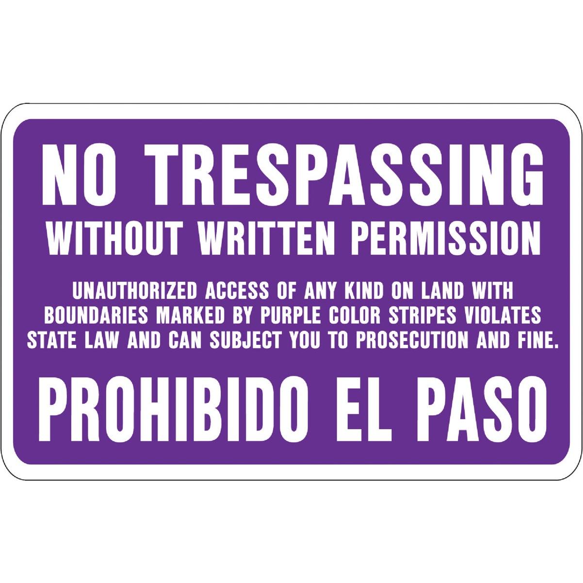 Hy-Ko Aluminum Sign, No Trespassing