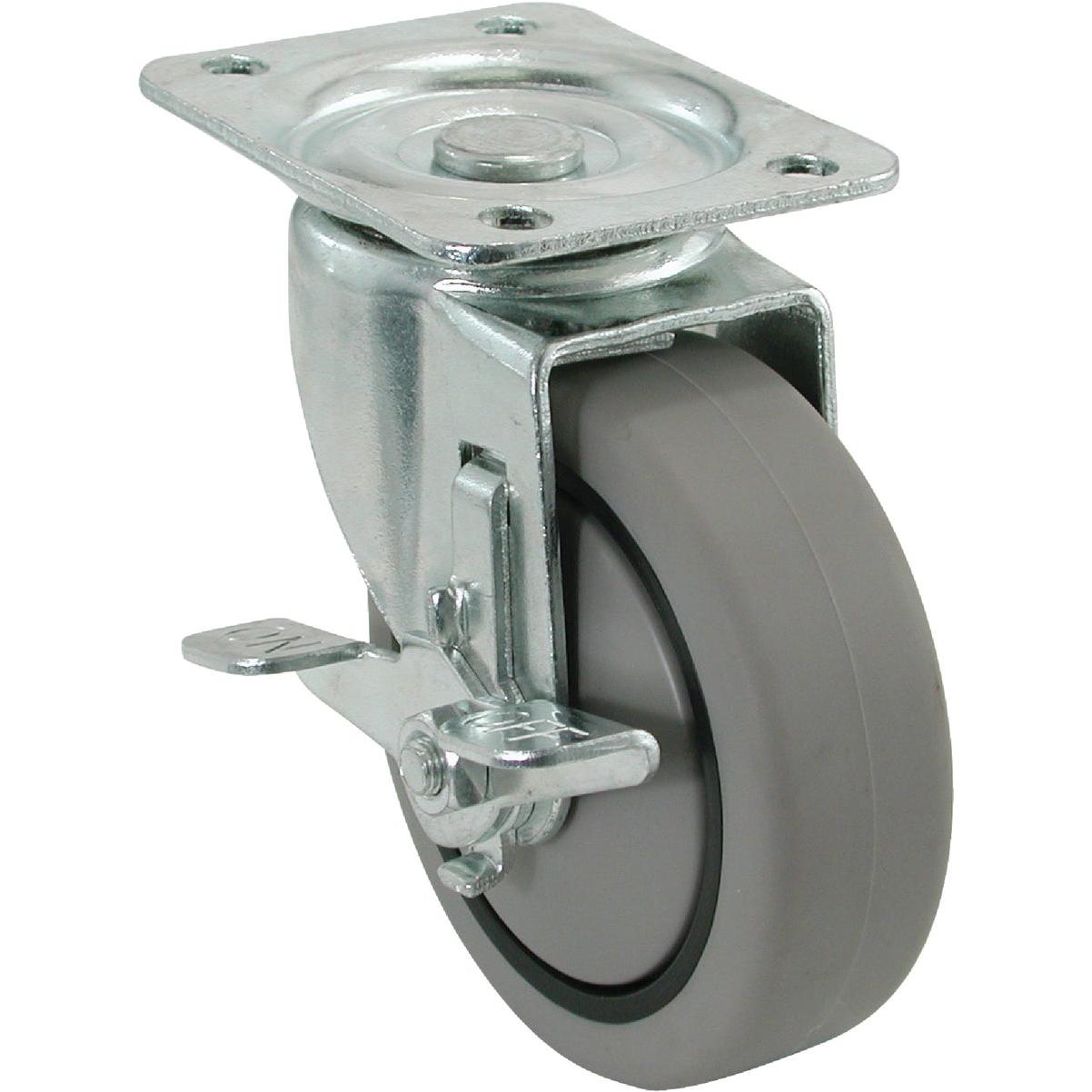 Shepherd Hardware 4 In. Thermoplastic Swivel Plate Caster with Brake