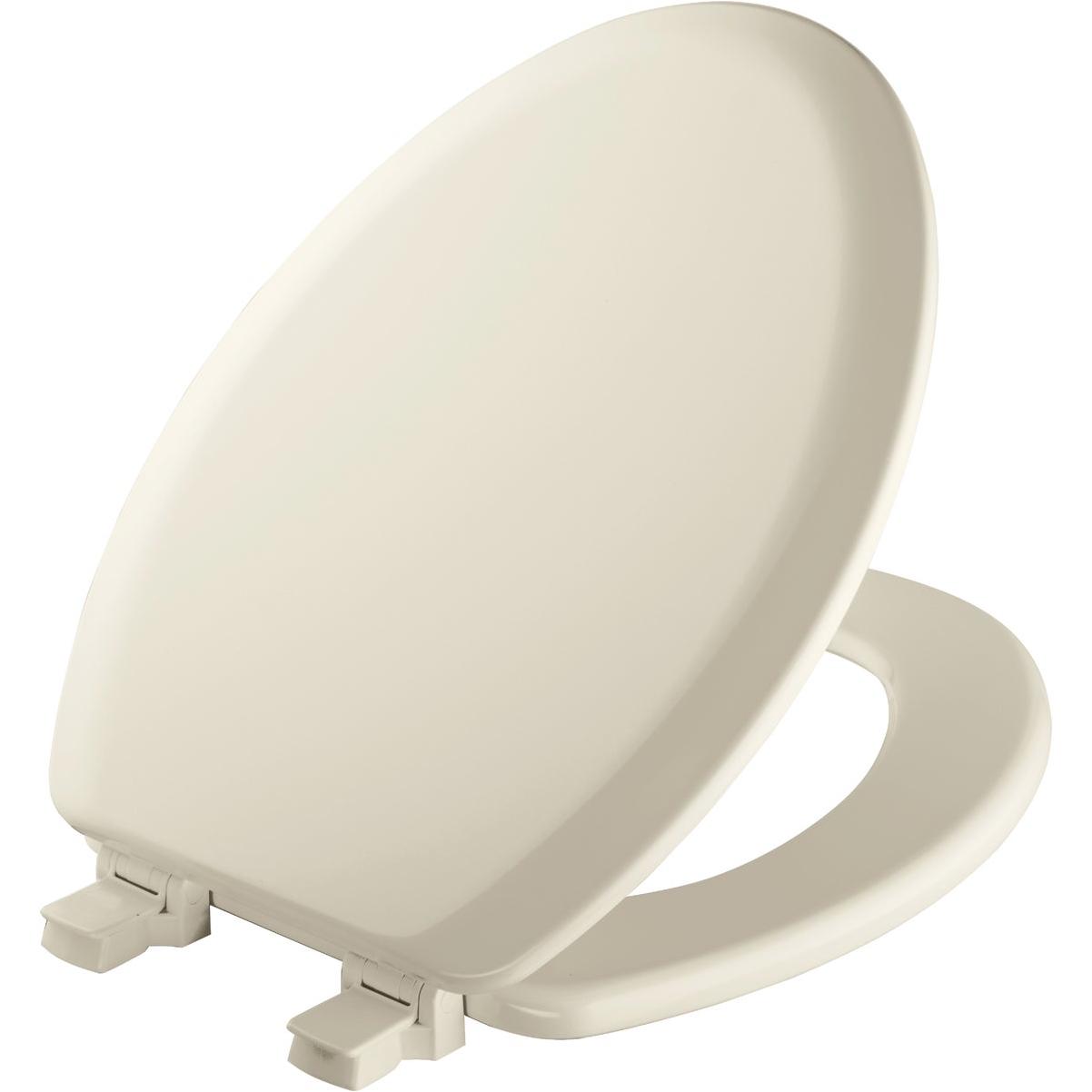 146ecdg-346 Premium Elongated Molded Wood Toilet Seat In Biscuit